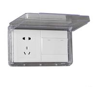 Sandyseptember Wall Switch Socket Outlet Cover Bathroom Wall Switch Cover Reversible Switch Face Plate Panel Box For Type 86 Double Socket Thin Waterproof(Clear)