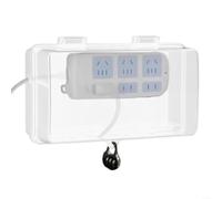 Sandyseptember Waterproof Cable Box Outdoor Electrical Extension Cord Box Protect Outlet Rainproof w/ 4 Output Holes Large Lockable For Garden Tools Christmas Lights DIY Tasks(White)