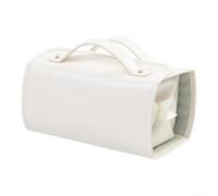 Sandyseptember Waterproof Foldable Makeup Organizer Bag with Hanging Hook, Spacious Cosmetics Storage for Travel and Home Use, Multiple Pockets for Easy Organization (White)