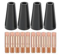Sandyseptember Welding Nozzle Tips Kit for MIG Applications, Gasless Design Compatible with For 14AK and 15AK, Copper Components