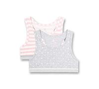 Sanetta Girls' Bustier im Doppelpack Grau Sports Bra, Light Grey (Light Grey Blend), 16 Years