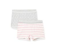 Sanetta Girls' Shorts in Double Pack Grey Briefs, Light Grey (Light Grey Blend), 10 Years