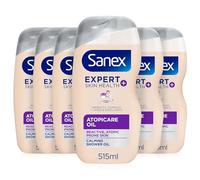 Sanex BiomeProtect Advanced Atopicare Bath and Shower Oil 414ml Pack of 6, Soothes & Fights Dry Skin, 0% sulfates, Nourishing Body Wash (6x414ml)