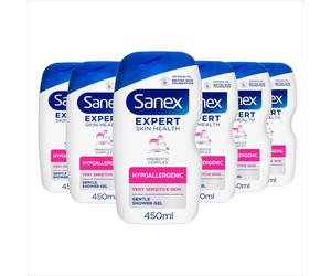 Sanex Biomeprotect Hypoallergenic Shower Gel 6x 450ml 6 Pack