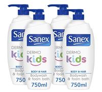 Sanex BiomeProtect Kids Head to Toe Wash, 4 x 750ml