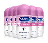 Sanex Derma Care Invisible 48-Hour Antiperspirant Roll-On Deodorant 50ml, long-lasting Freshness against Sweat and Odour, Gently Cares for Skin, Contains 0% Alcohol, Protects against Stains