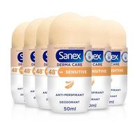 Sanex Derma Care Sensitive 48-Hour Antiperspirant Roll-On Deodorant 50ml, Long-Lasting Freshness against Sweat and Odour, Gently Cares for Skin, Contains 0% Alcohol