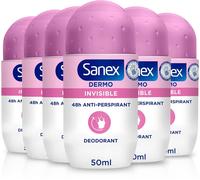 Sanex Dermo Invisible Roll-On Antiperspirant 6x50ml, antiperspirant...