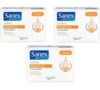 Sanex Dermo Sensitive Soap Bars 90 g Each for Sensitive Skin Body & Face