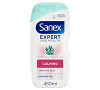 Sanex Expert Skin Health Agave Calming Shower Gel 450 ml, shower gel for sensitive skin, natural prebiotic from organic agave, moisturises and soothes skin, 12 hour hydration