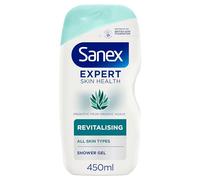 Sanex Expert Skin Health Agave Revitalising Shower Gel 450 ml, shower gel for men and women, natural prebiotic from bio agave, 12 hour hydration, supports natural skin balance