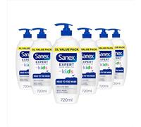 Sanex Expert Skin Health Head to Toe Kids’ Body Wash 720ml x4 - protects delicate skin - children’s shower gel - gently cleanses - 12h hydration - dermatologically tested - paediatrician approved