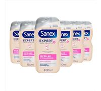 Sanex Expert Skin Health+ Micellar Hypoallergenic Shower Gel 450ml X 6- For Sensitive Skin - Body Wash For Men & Women - Helps Protect Skin From Pollution - Gentle Antioxidant Formula - with Vitamin E