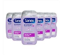 Sanex Expert Skin Health+ Micellar Soothing Shower Gel 450ml X 6, For Dry Skin, Body Wash For Men & Women, Nourishes Skin, Soothes Skin Tightness, 12 Hour Hydration, Prebiotic & Postbiotic Complex