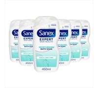 Sanex Expert Skin Health Moisturising Bath Soak 450ml 6 Pack - bath soak men and women - bath foam - advanced prebiotic formula - smooth and hydrated