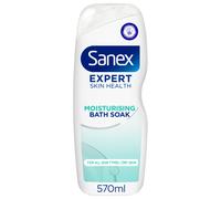 Sanex Expert Skin Health Moisturising Bath Soak 570ml - bath soak men and women - bath foam - advanced prebiotic formula - smooth and hydrated feelin