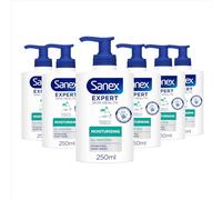 Sanex Expert Skin Health Moisturising Liquid Hand Wash 250ml x 6, Sensitive Hand Wash, Sls Free, Locks in Natural Moisture, Hand Wash to Protect Microbiome, Prebiotic and Postbiotic Complex