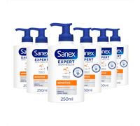 Sanex Expert Skin Health Sensitive Liquid Hand Wash 250ml x 6, Sensitive Hand Wash, SLS Free, Locks in Natural Moisture