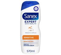 Sanex Expert Skin Health Sensitive Shower Gel 570ml - gently cleanses - skin-friendly fragrance - soothes sensitive skin - prebiotic & postbiotic complex - dermatologically tested - 0% sulphates*