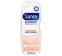 Sanex Expert Skin Health Soothing Bath Soak 570ml - bath soak men and women - bath foam - advanced prebiotic formula - comforts sensitive skin - supports good skin bacteria - dermatologically tested