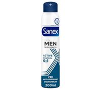 Sanex Men Active Control Antiperspirant Deodorant Spray 200ml, 72 hour sweat protection, anti-odour, long-lasting dryness, freshness, gentle on skin, antibacterial, anti-irritation, 0% alcohol*