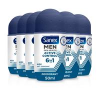 Sanex Men Active Control Antiperspirant Roll-On Deodorant 6 x 50ml 48 hour sw...