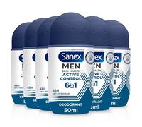 Sanex Men Active Control Antiperspirant Roll On Deodorant 50ml, Pack of 6, white