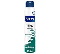 Sanex Men Sensitive Antiperspirant Deodorant Spray 200ml, anti-irritation formula, hypoallergenic formula, 24 hour sweat and odour protection, gentle on skin, developed with dermatologists