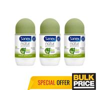 Sanex Natur Protect Fresh Efficacy Bamboo Roll-On Deodorant Odor Defense 3-Pack