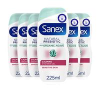 Sanex Organic Agave Calming Shower Gel 225ml , shower gel for sensitive skin , natural prebiotic from organic agave , moisturises and soothes skin , 12 hour hydration , supports natural skin balance