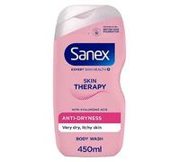 Sanex Skin Therapy Anti-Dryness Shower Cream 450 ml, Dry Skin Body Wash, Relieves Dryness and Reduce Itchiness, Amino Acid Complex With Hyaluronic Acid, Supports Skin's Barrier, 0% Sulphates