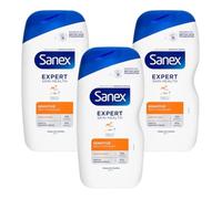 SanexBody Gentle Shower Cream for Sensitive Skin 225ml x 3 - Moisturizing Body Wash, 12h Hydration, Hypoallergenic & pH Balanced with Welari Thank You Card | (3 Pack)