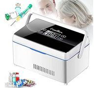SANFAG Mini Fridges Portable Insulin Cooler Refrigerated Box, Portable Medicine Cooler Refrigerator- for Travel Home Constant Temperature Reefer Rechargeable LCD Display,3*battery