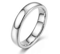 Sanfenly Silver Rings for Women Wedding Bands Rings 2/4/6mm Wedding Ring Stainless Steel Lightweight Engagement Promise Pinky Thumb Ring Non Tarnish Jewelry Comfort Fit Size 6-10, Metal, No Gemstone