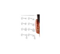 Sanfenly Threadless Flat Back Earrings Studs 316L Surgical Steel Push in Nose Studs Rings CZ Tragus Cartilage Helix Conch Labret Lip Nostril Medusa Piercing Jewelry Hypoallergenic 20G 18G 16G, Metal