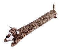 SANFERGE 36 Inch 3LB Heavy Duty Under Door Draft Stopper, Decorative Soundproof Door Draft Blocker, Energy Saving Draft Guard, Leopard Coffee