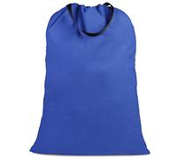SANFERGE Cotton Canvas Laundry Bag with Handles & Drawstring Straps, Heavy Duty Extra Large Laundry Bags for Laundromat and Household, 25.5x34 Inch, Royal Blue