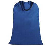 SANFERGE Cotton Canvas Laundry Bag with Handles & Drawstring Straps, Heavy Duty Extra Large Laundry Bags for Laundromat and Household, 25.5x34 Inch, Navy Blue