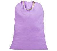 SANFERGE Cotton Canvas Laundry Bag with Handles & Drawstring Straps, Heavy Duty Extra Large Laundry Bags for Laundromat and Household, 25.5x34 Inch, Purple