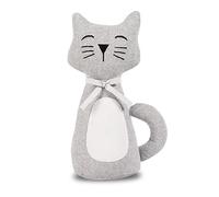 SANFERGE Cute Decorative Door Stopper for Home and Office Floor Door Stops, Fabric Animal Weighted Heavy Wall Protectors, Gray Cat