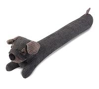 SANFERGE Zugluftstopper für Hunde unter der Tür, strapazierfähig, 1.4 kg, 86.4 cm, dekorativer Stoff, Tür-Zugluftstopper, Tierwetterabisolierung, schalldicht, energiesparend, Grau und Schwarz