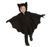 Sanfiyya Kids Unisex Vampire Bat Costume, Jumpsuit Halloween Cosplay Costume Set with Gloves, Child Hooded Bat for Boys Girls/45.3-51.2 inch