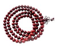 Sanfiyya Mala Beads Bracelet, 108 Wood Buddhist Prayer Beads Necklace, 8mm Elastic Beaded Bracelet, Smooth Male Bracelets for Yoga Meditation Gift