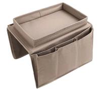 Sanfiyya Oxford Cloth Armchair Caddy, Sofa Organizer with Cup Holder, Remote/Magazine Storage (Coffee Brown)