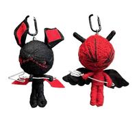 Sanfiyya Voodoo Dolls, 2Pcs Motivational Mascots Voodoo Doll Keychain, 6 Inch Cute Halloween Keychain for Kids Adults