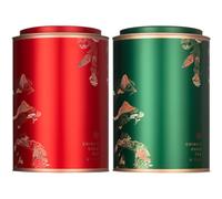 Sanfly 2pcs Chinese Metal Tea Storage Box Airtight Container Tinplate Case Tin Cans for White Tea Longjing Black Tea