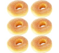 Sanfly 6 Pcs Cute Artificial Bread Fake Doughnut Food Model Simulation Cakes Desserts Kitchen Prop Decoration