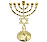 Sanfly 7 Branch Jewish Candle Holder 7 Branch Menorah Candle Holder Star of David Candlesticks Jerusalem Temple Great Gift