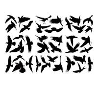 Sanfly Bird Window Stickers 36pcs Crow Glass Window Sticker Anti-collision Decals Static Electricity Removable Stickers Silhouettes Sticker