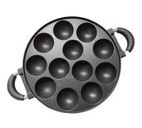 Sanfly Cast Iron Takoyaki Grill Pan Plate 12 Compartment Holes Nonstick Home Cooking Baking Forms Mold Tray Octopus Ball Baking Tray Perfect for Octopuses